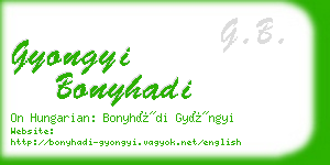 gyongyi bonyhadi business card